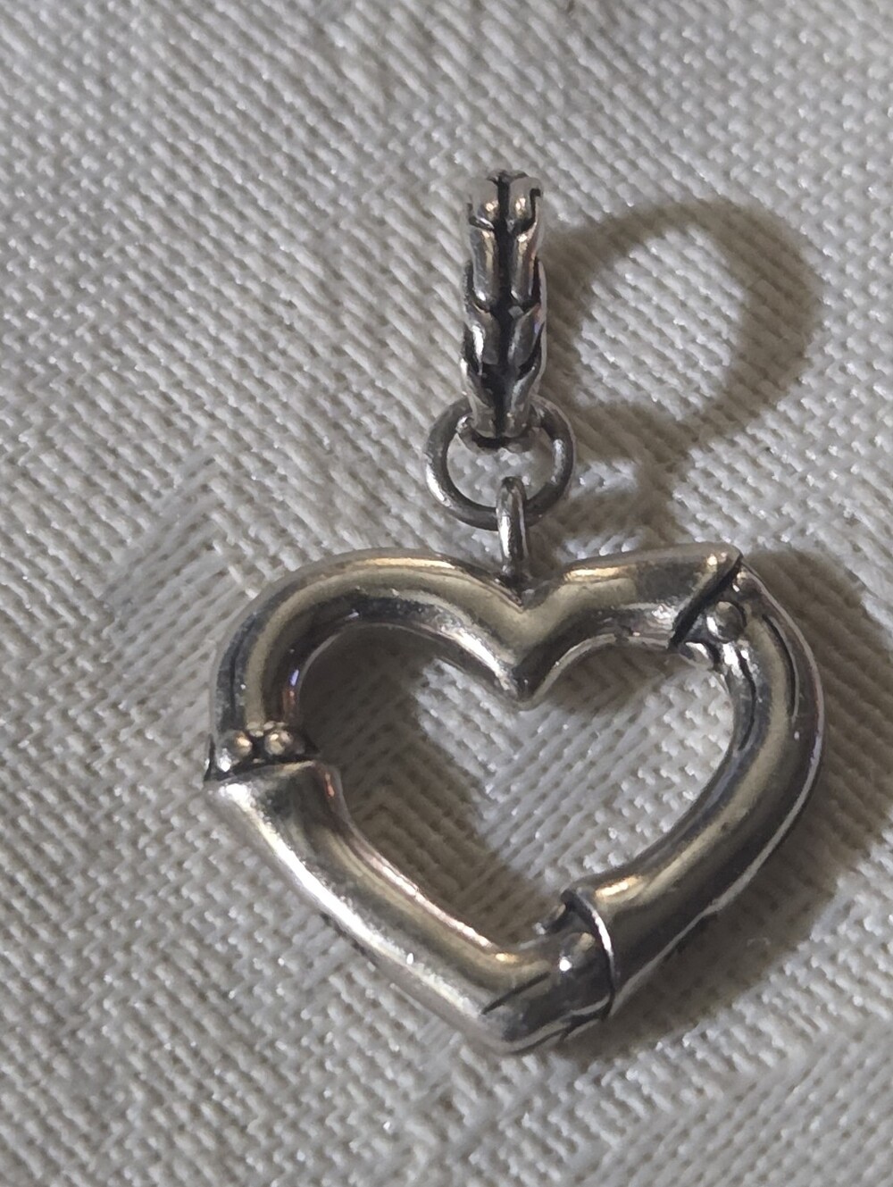 John Hardy Bamboo Open Heart Pendant, Sterling Silver